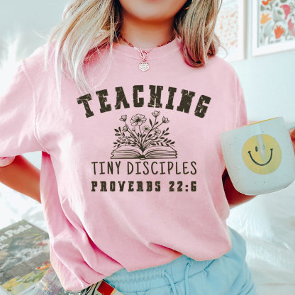 Teaching Tiny Disciples Christian Washed T-Shirt
