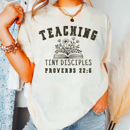 Teaching Tiny Disciples Christian Washed T-Shirt