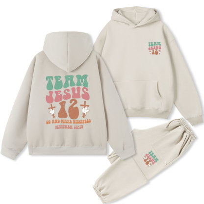 Team Jesus 12 Christian Fleece Hoodie Set