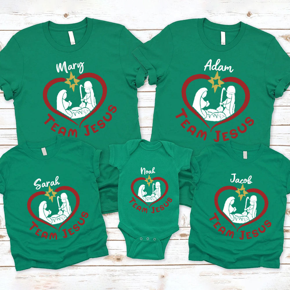 Team Jesus Christian Christmas Family Matching Shirts