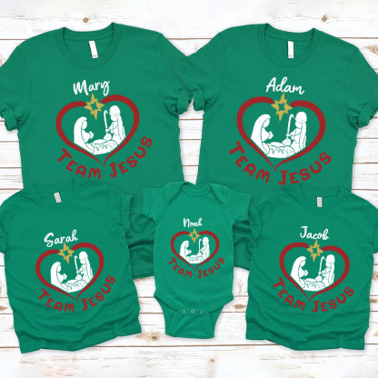 Team Jesus Christian Christmas Family Matching Shirts