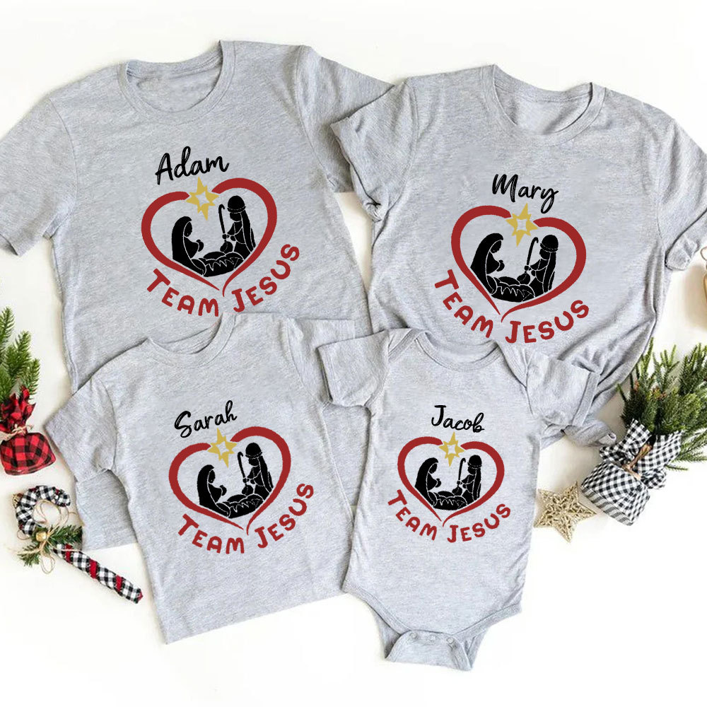 Team Jesus Christian Christmas Family Matching Shirts