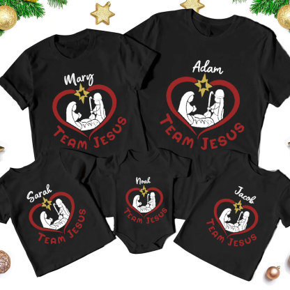 Team Jesus Christian Christmas Family Matching Shirts