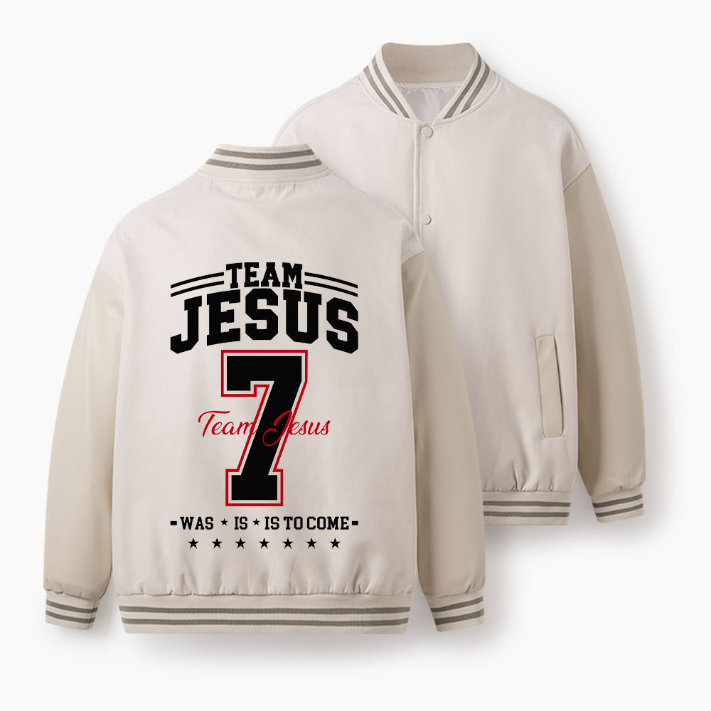 Team Jesus Christian Color Block Baseball Jacket