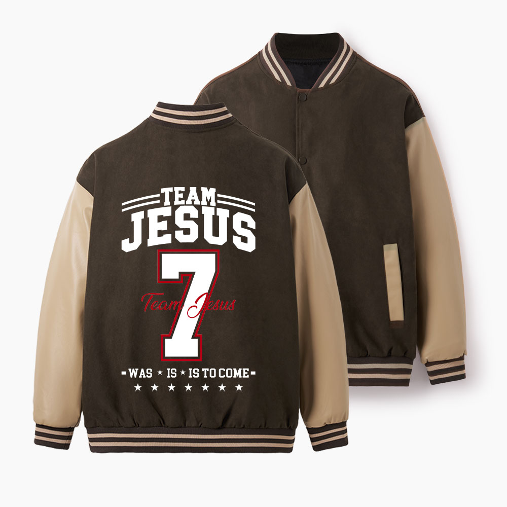 Team Jesus Christian Color Block Baseball Jacket