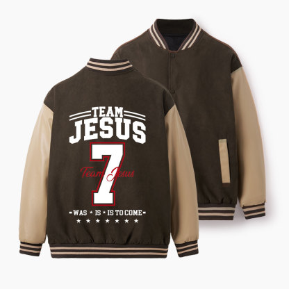 Team Jesus Christian Color Block Baseball Jacket
