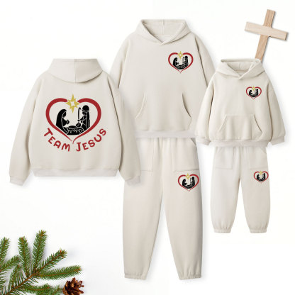 Team Jesus Christian Premium Matching Fleece Hoodie Set