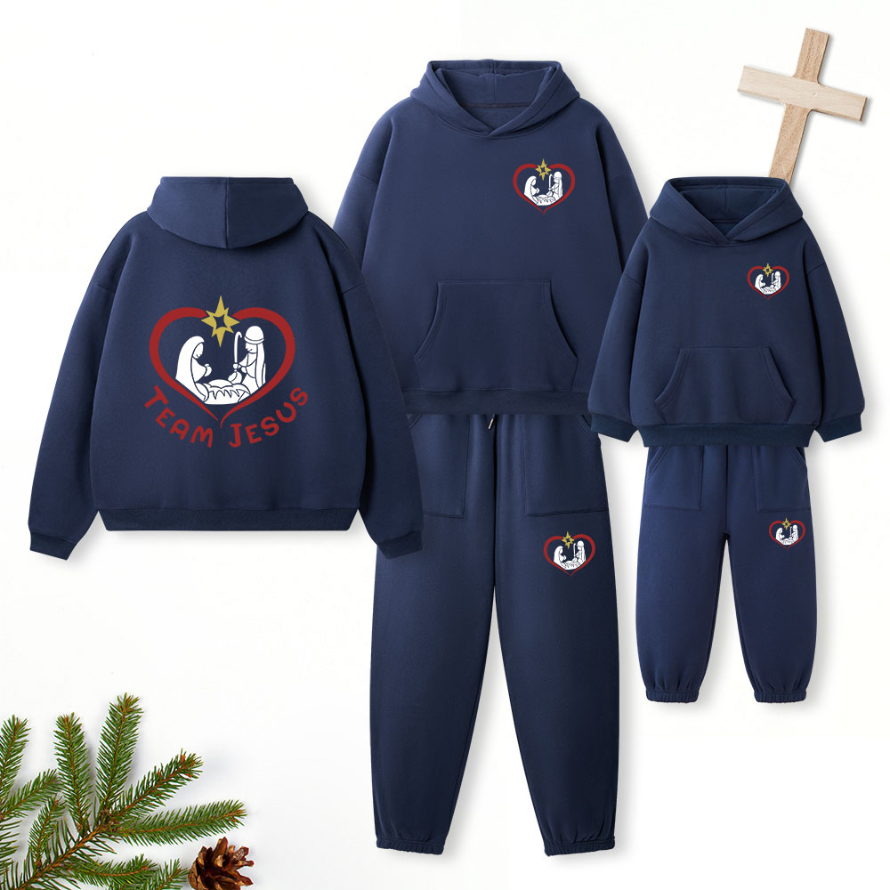 Team Jesus Christian Premium Matching Fleece Hoodie Set
