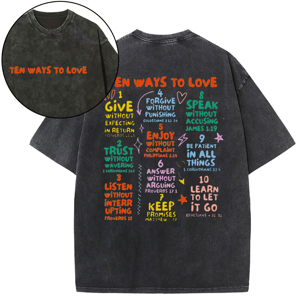 Ten Ways To Love Christian Washed T-Shirt Sale-GuidingCross