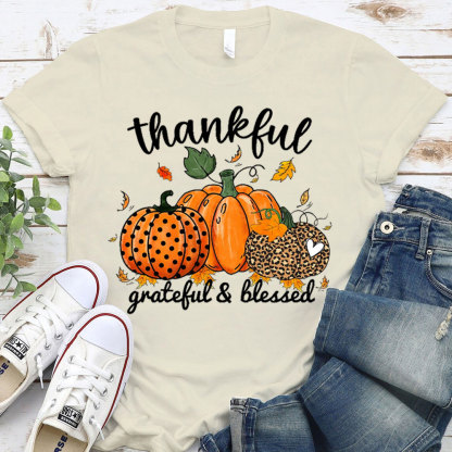 Thankful And Grateful With Heart Christian T-Shirt