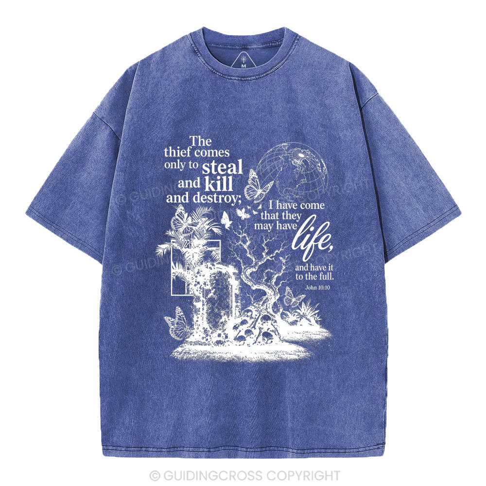 That They May Have Life Christian Washed T-Shirt