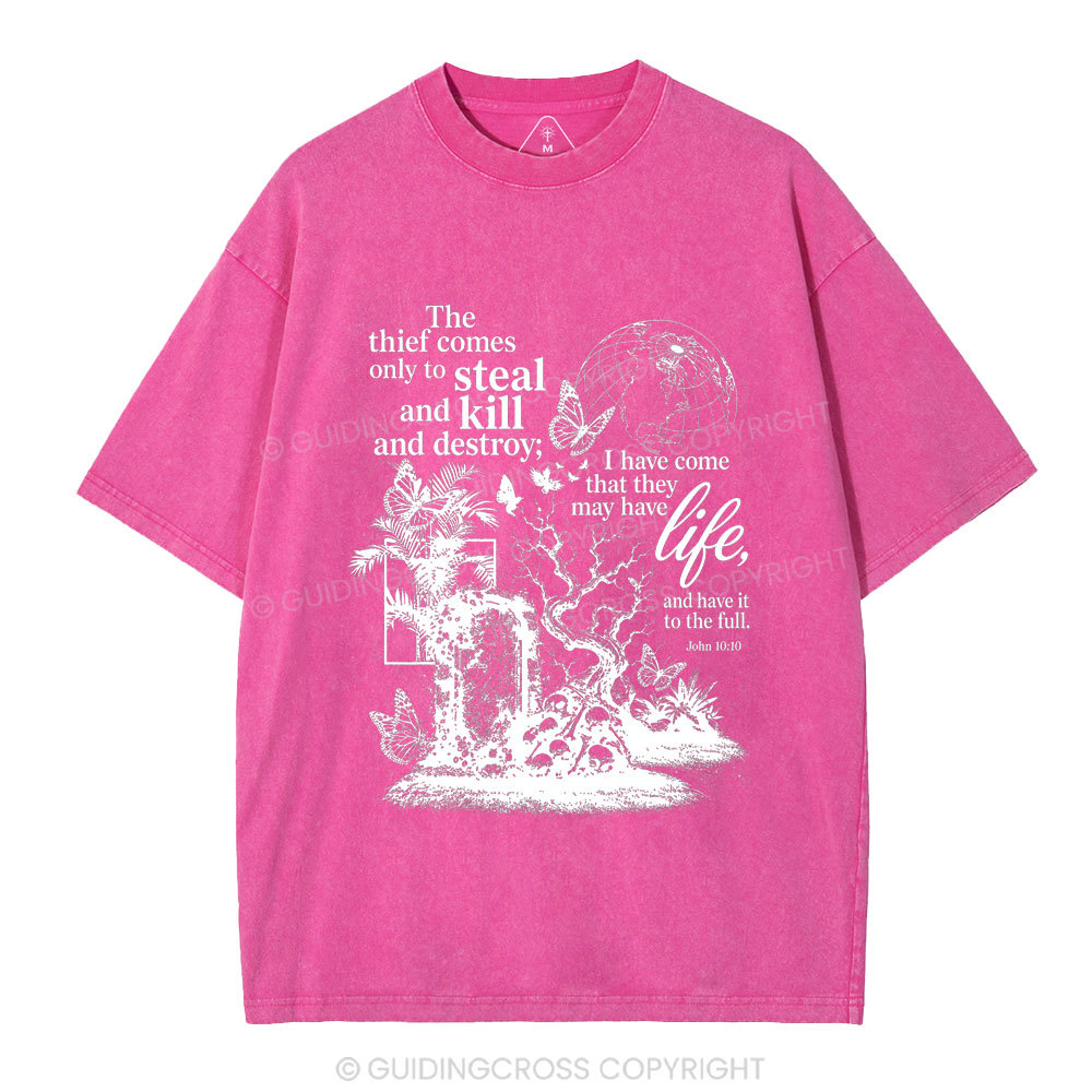 That They May Have Life Christian Washed T-Shirt