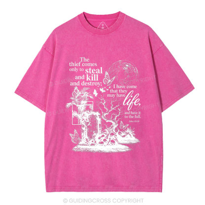 That They May Have Life Christian Washed T-Shirt