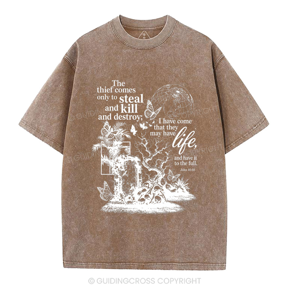 That They May Have Life Christian Washed T-Shirt