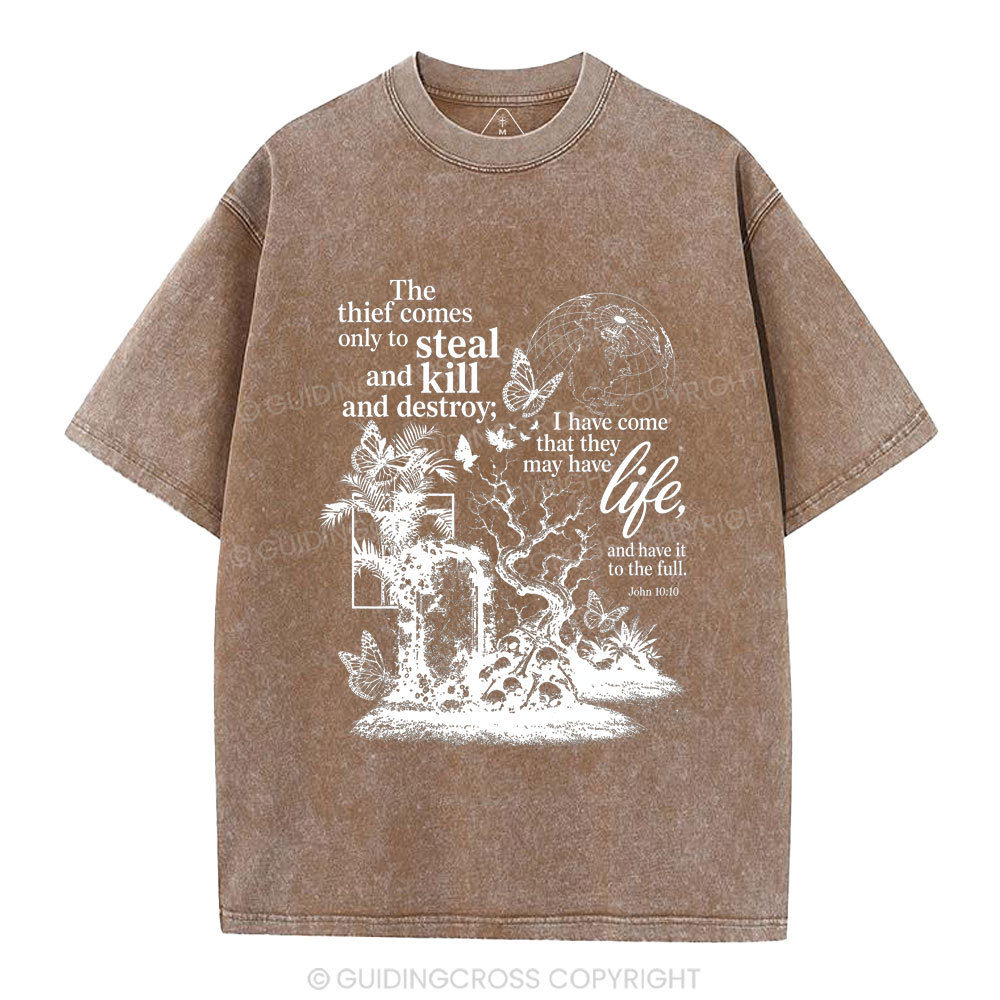 That They May Have Life Christian Washed T-Shirt