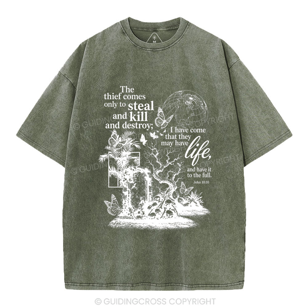 That They May Have Life Christian Washed T-Shirt