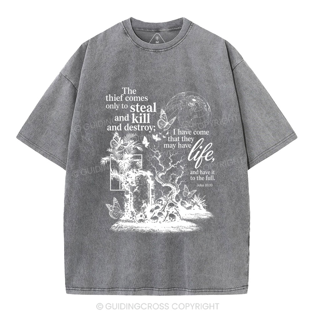 That They May Have Life Christian Washed T-Shirt