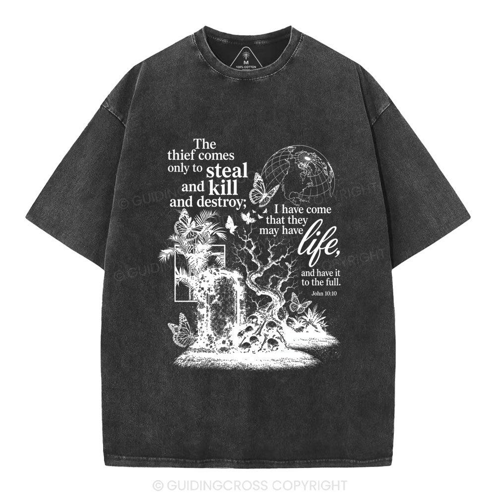 That They May Have Life Christian Washed T-Shirt