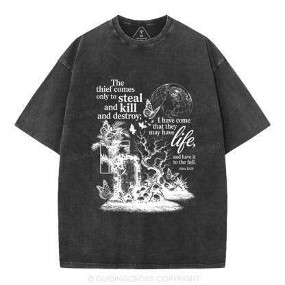 That They May Have Life Christian Washed T-Shirt