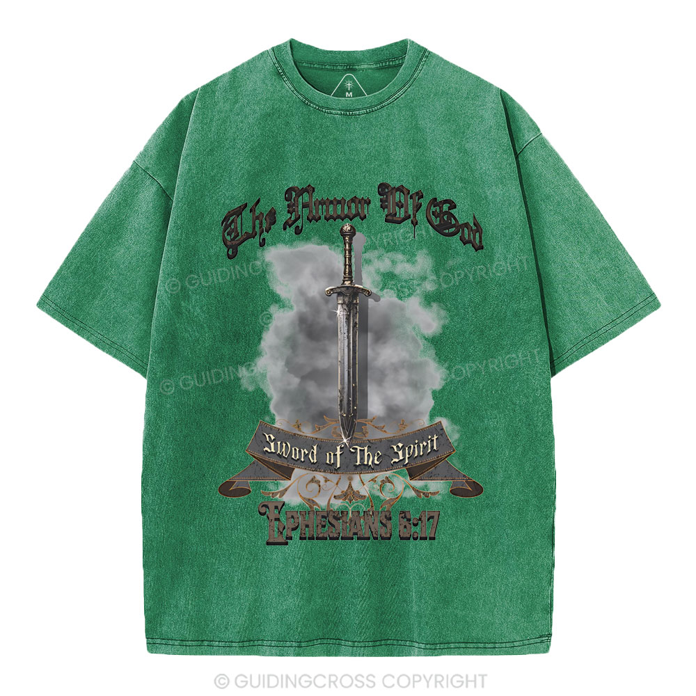 The Armor Of God Christian Washed T-Shirt
