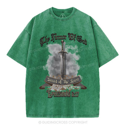 The Armor Of God Christian Washed T-Shirt