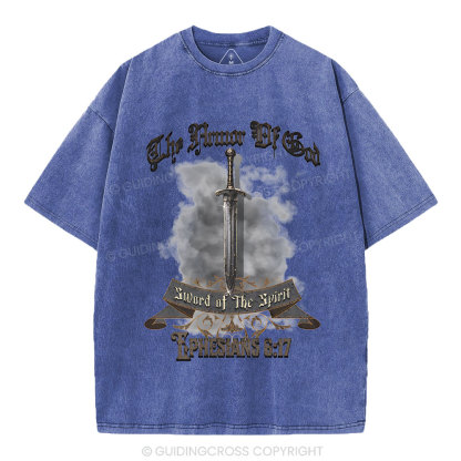 The Armor Of God Christian Washed T-Shirt