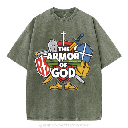 The Armor Of God Christian Washed T-Shirt
