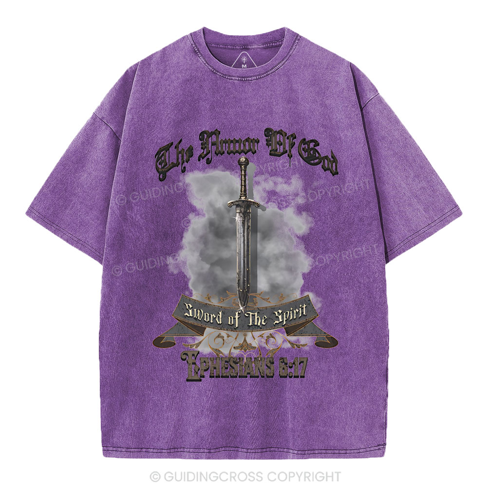 The Armor Of God Christian Washed T-Shirt