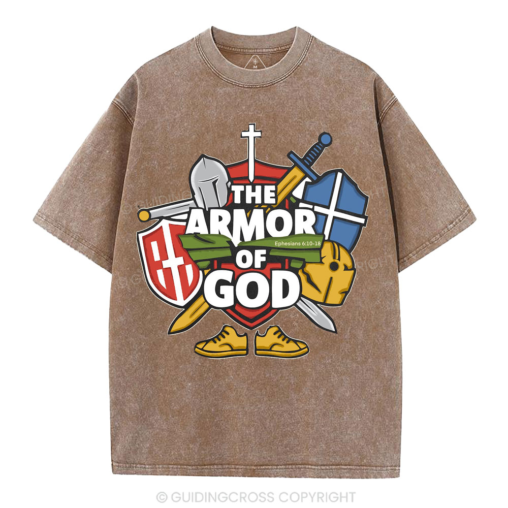 The Armor Of God Christian Washed T-Shirt