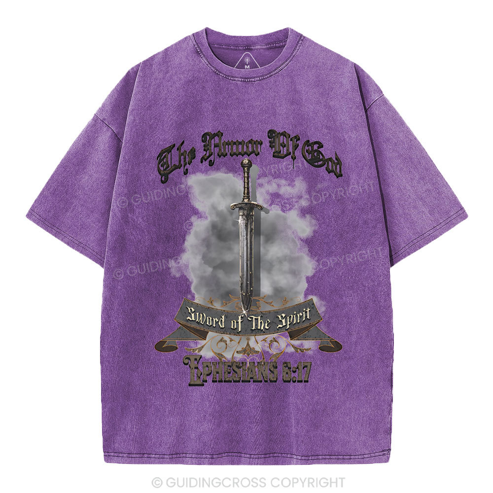 The Armor Of God Christian Washed T-Shirt