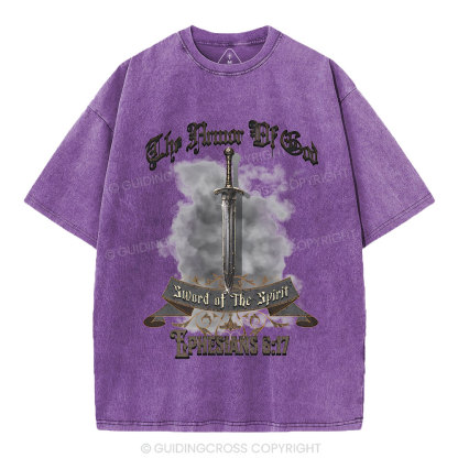 The Armor Of God Christian Washed T-Shirt
