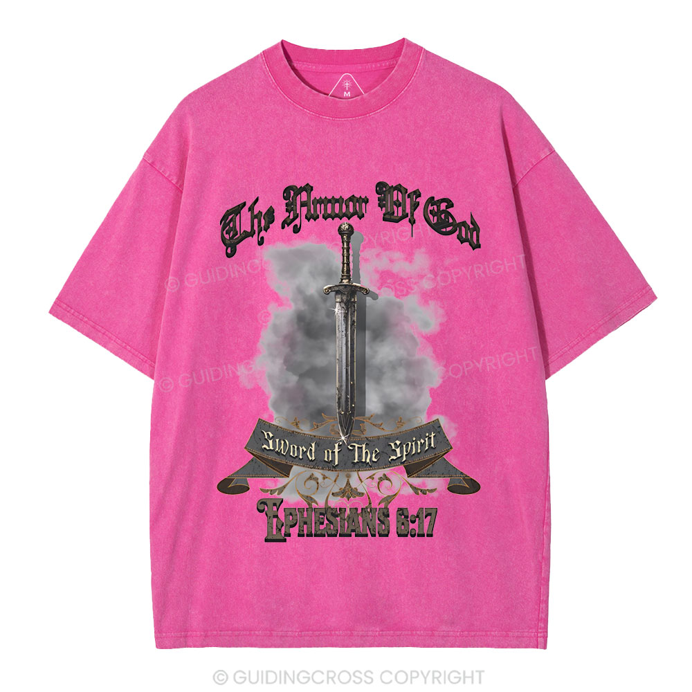 The Armor Of God Christian Washed T-Shirt