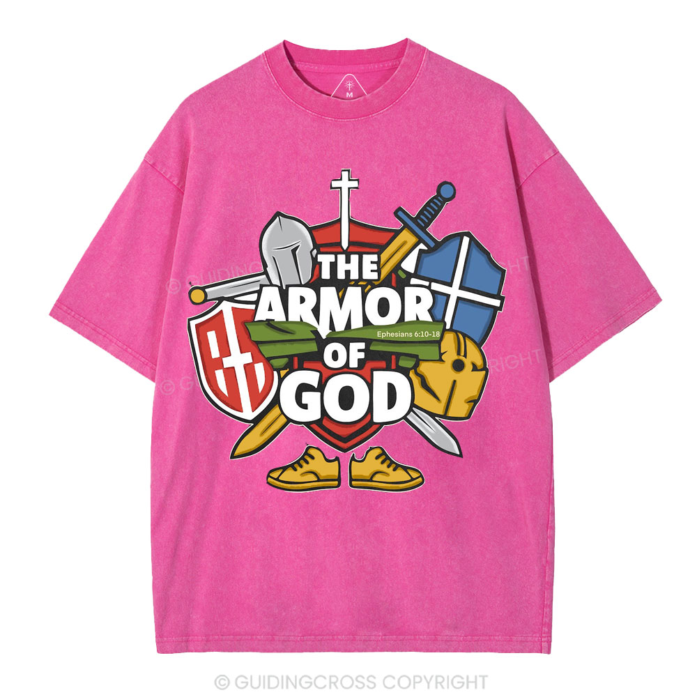The Armor Of God Christian Washed T-Shirt
