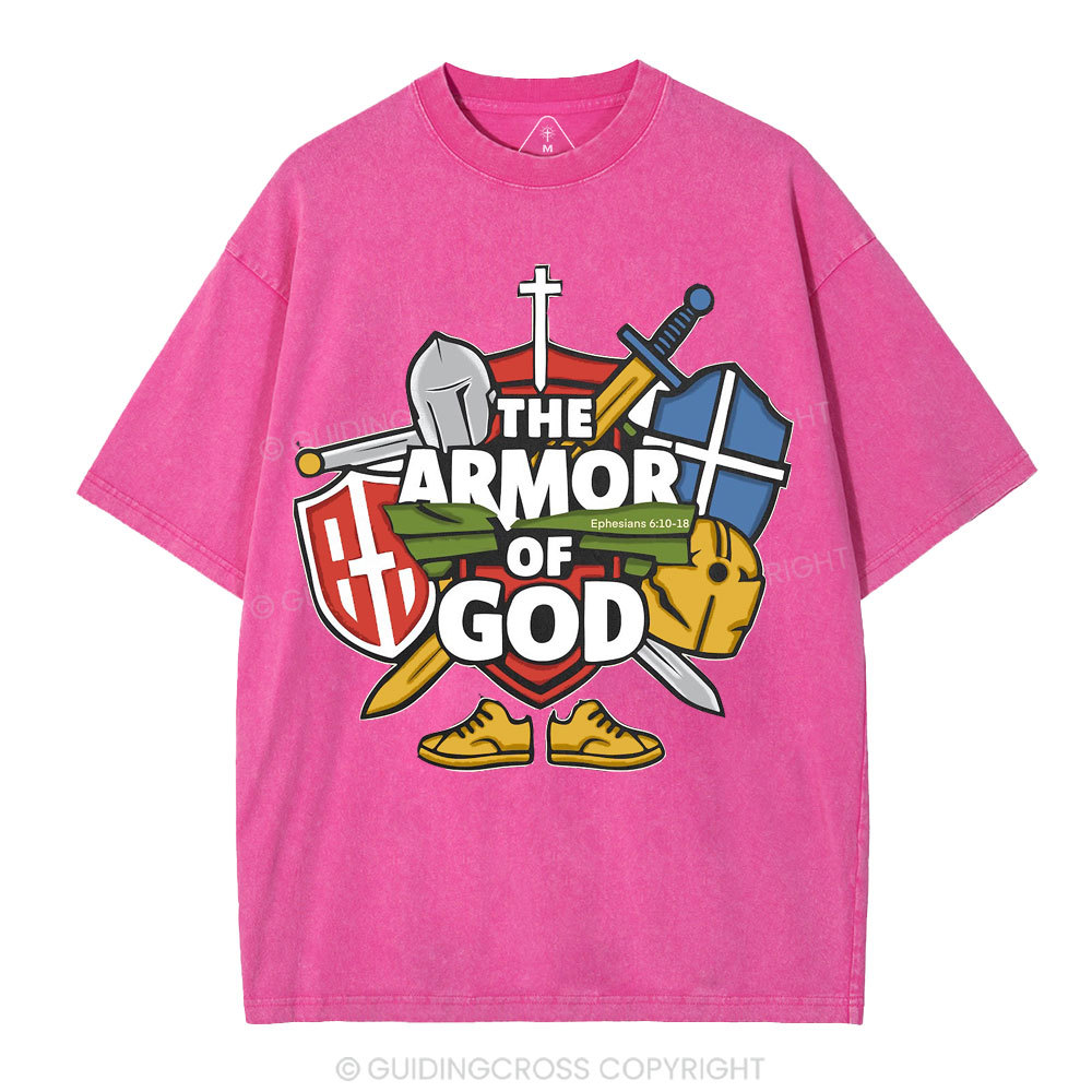 The Armor Of God Christian Washed T-Shirt