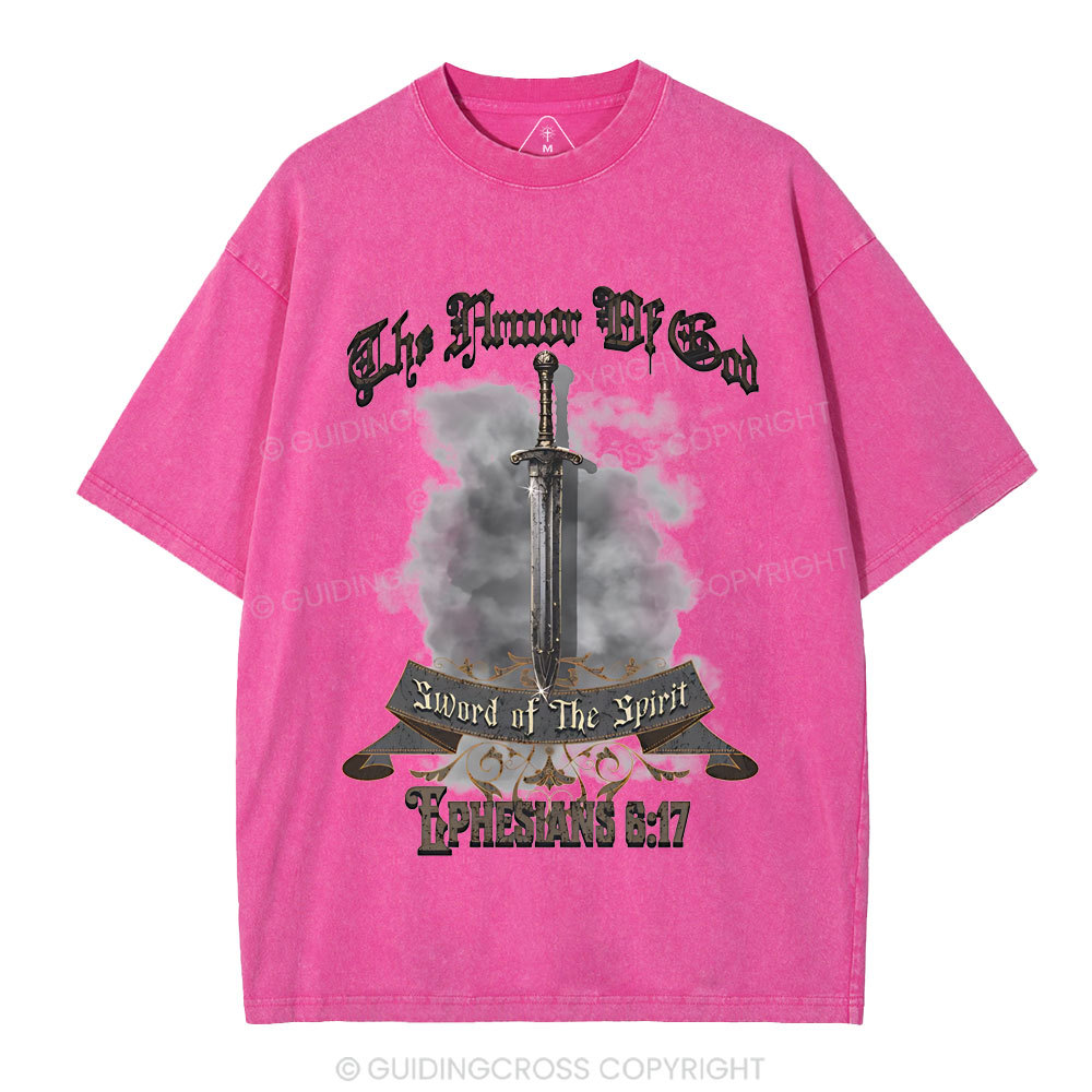 The Armor Of God Christian Washed T-Shirt
