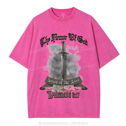 The Armor Of God Christian Washed T-Shirt