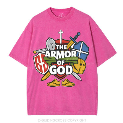 The Armor Of God Christian Washed T-Shirt