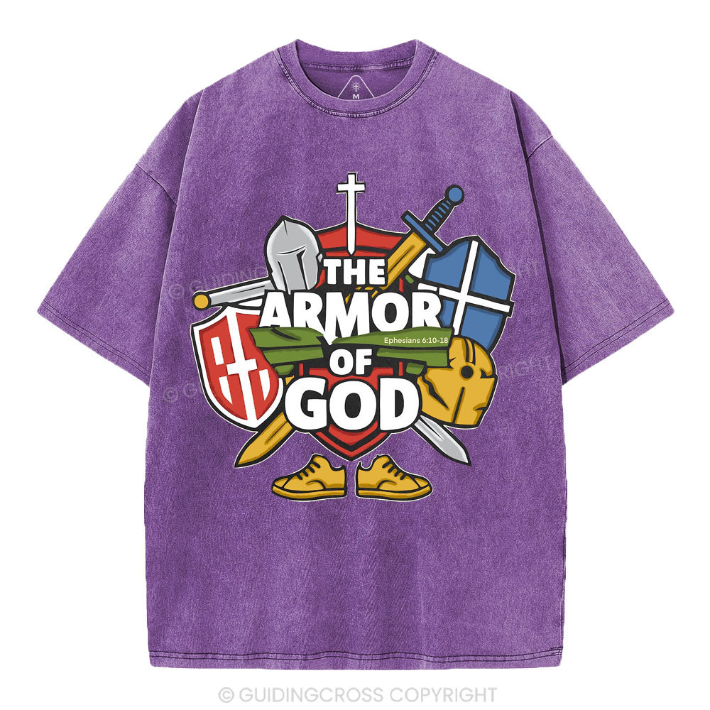 The Armor Of God Christian Washed T-Shirt