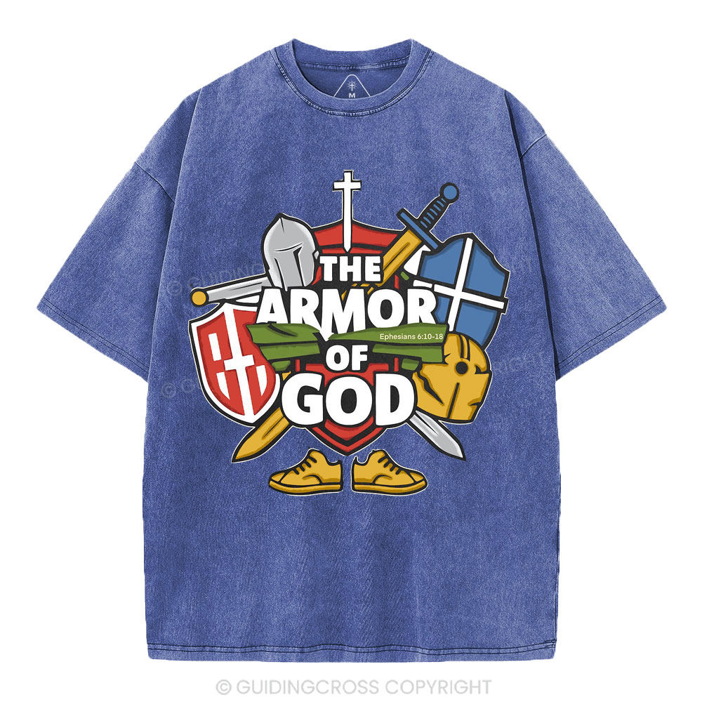 The Armor Of God Christian Washed T-Shirt