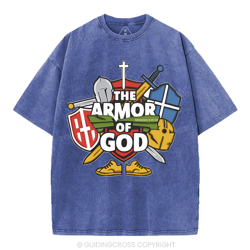 The Armor Of God Christian Washed T-Shirt