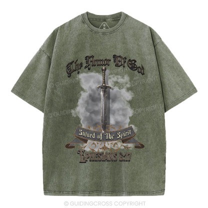 The Armor Of God Christian Washed T-Shirt