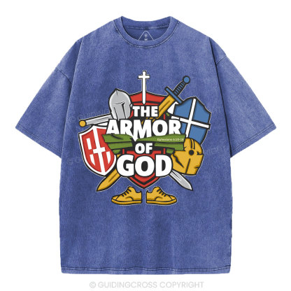 The Armor Of God Christian Washed T-Shirt