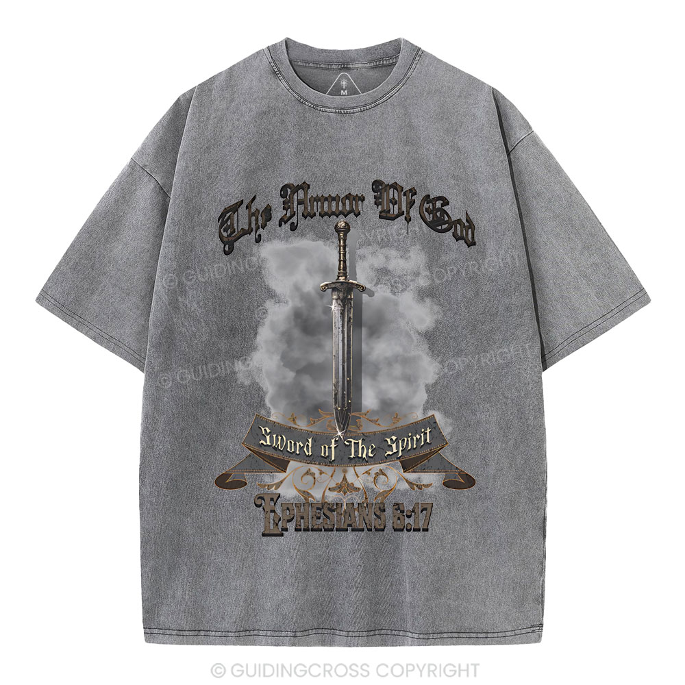 The Armor Of God Christian Washed T-Shirt