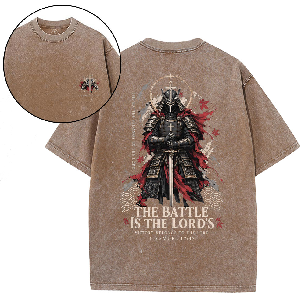 The Battle Is The Lord's Christian Washed T-Shirt