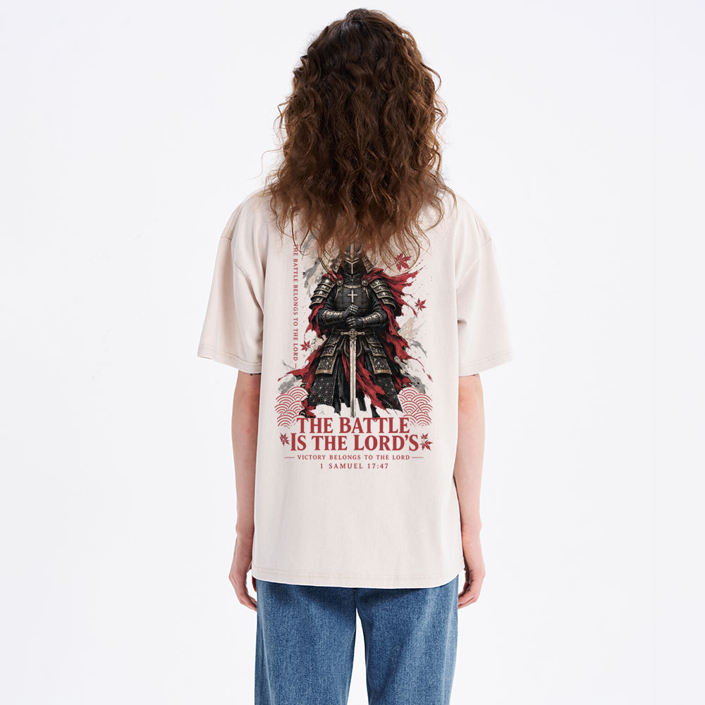 The Battle Is The Lord's Christian Washed T-Shirt