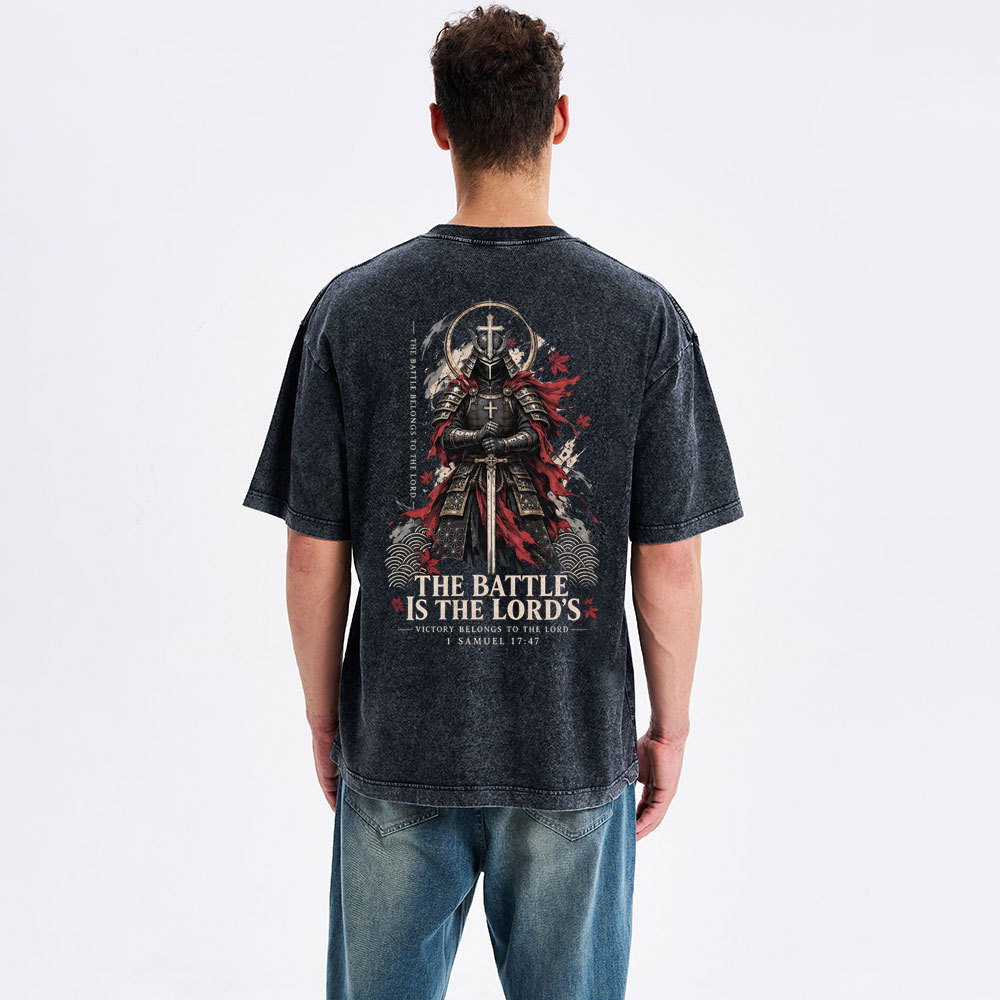 The Battle Is The Lord's Christian Washed T-Shirt