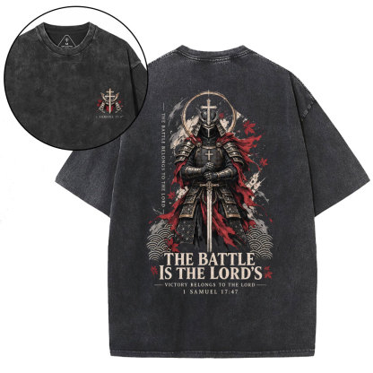 The Battle Is The Lord's Christian Washed T-Shirt