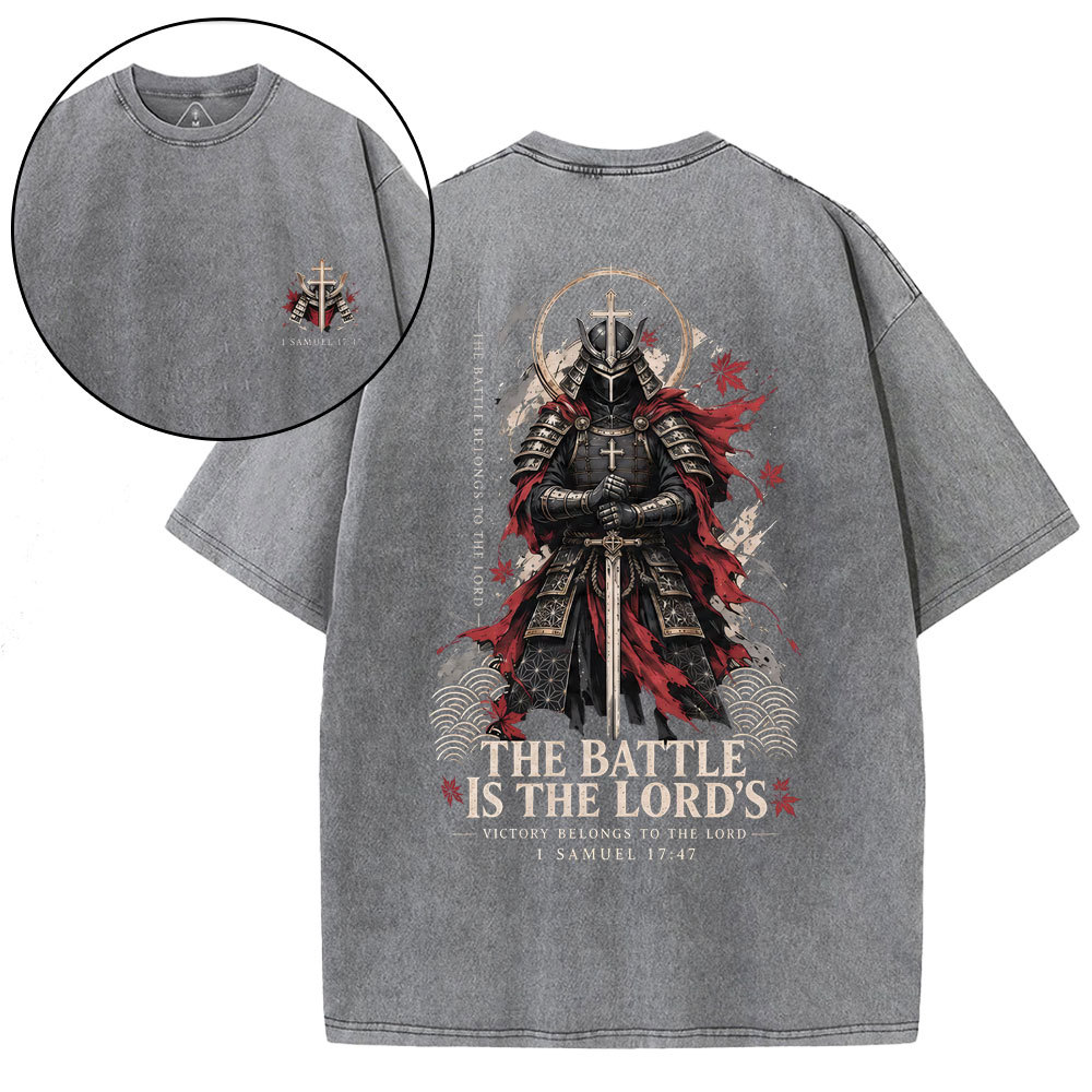 The Battle Is The Lord's Christian Washed T-Shirt