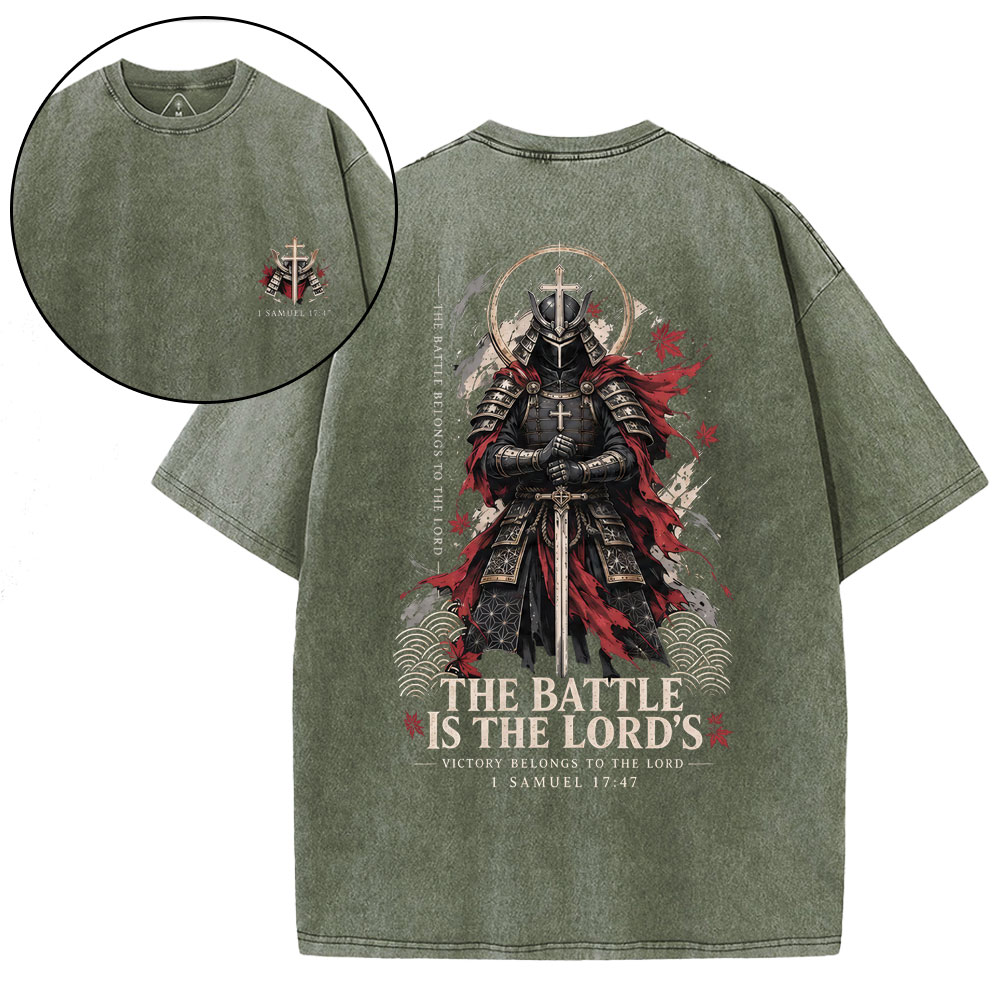 The Battle Is The Lord's Christian Washed T-Shirt