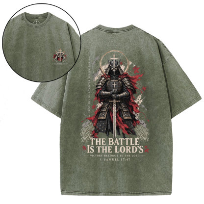 The Battle Is The Lord's Christian Washed T-Shirt